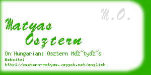 matyas osztern business card